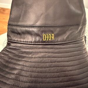 Dior Black Quilted Leather Cap